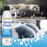 Home First Spray Fresh Fabric Refresher, Linen, 8 oz - Deodorizer and Freshener for Clothing, Bedding, and Furniture