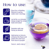 Organic Pharmacist Butterfly Pea Flower Tea Bags, Dried Purple Butterfly Flowers, Blue Butterfly Tea Bags, Vibrant Whole Flower Blue Herbal Tea