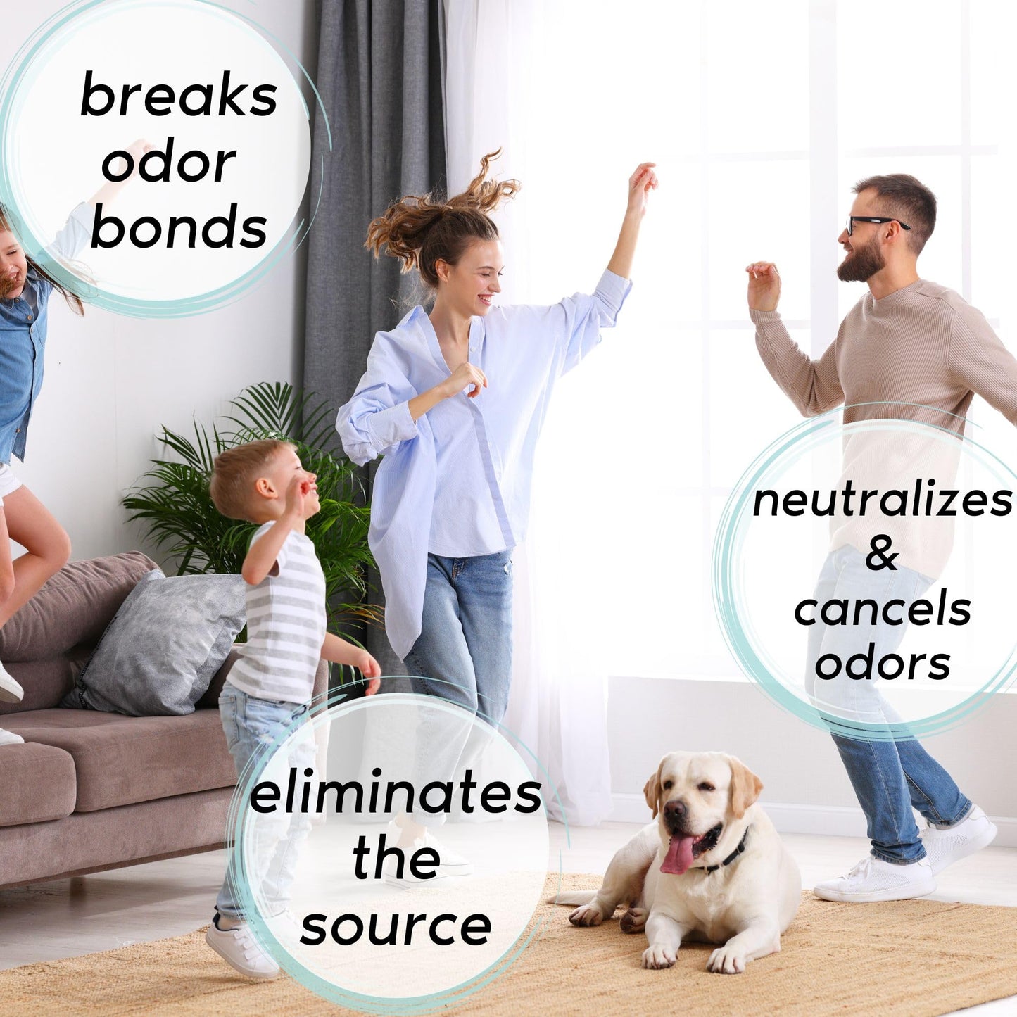 Zone Protects POWER Home Odor Eliminator Spray; 32oz Triple Action Formula Eliminates Smells and Odors; Multi-Use, Safe and Highly Effective