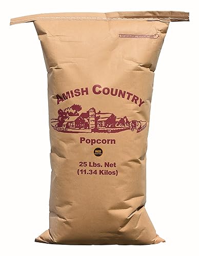 Amish Country Popcorn | 25 lbs Bag | Red Popcorn Kernels | Old Fashioned, Non-GMO and Gluten Free (Red - 25 lbs Bag)