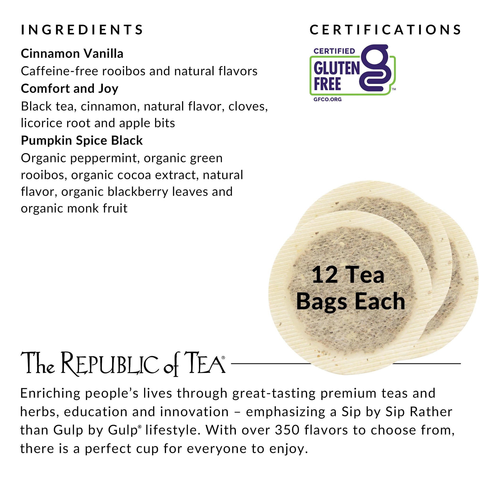 The Republic of Tea - Holiday Stackable Tea Tin, Seasonal Assortment, 36 Tea Bags