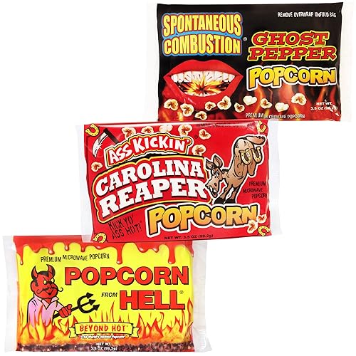 Premium Microwave Popcorn - Variety Gift Pack (3) - Ultimate Spicy and Sweat Gourmet Gift - Try if you dare!