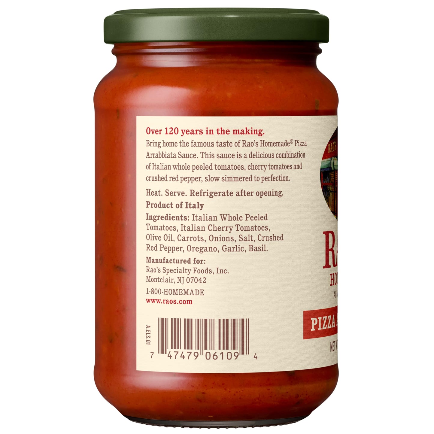 Rao's Homemade Arrabbiata Pizza Sauce Made with Italian Tomatoes, 12.3 oz