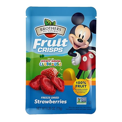 Brothers All Natural Disney Freeze Dried Fruit Crisps, Strawberry, 0.26 Oz (Pack of 12), Made with 100% Fruit, Gluten Free, Soy Free, Vegan, Healthy