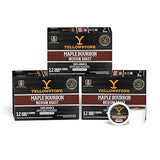 Yellowstone Maple Bourbon Medium Roast Coffee, Single Serve Recyclable Pods/Cups, 100% Arabica Beans, 36 Count
