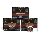 Yellowstone Maple Bourbon Medium Roast Coffee, Single Serve Recyclable Pods/Cups, 100% Arabica Beans, 36 Count