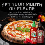 Melinda’s Pizza Collection - 6 Pack (70 Oz) - Gourmet Pizza Hot Sauce Gift Set with Hot Honey, Black Truffle, Jalapeño Ranch & More - Gluten Free