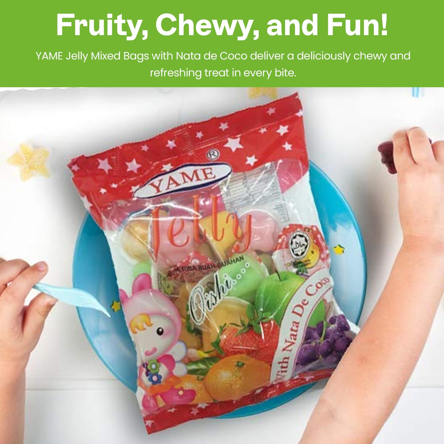 YAME JELLY MIXED BAGS 700g-24.6oz (Pack of 3) WITH NATA DE COCO