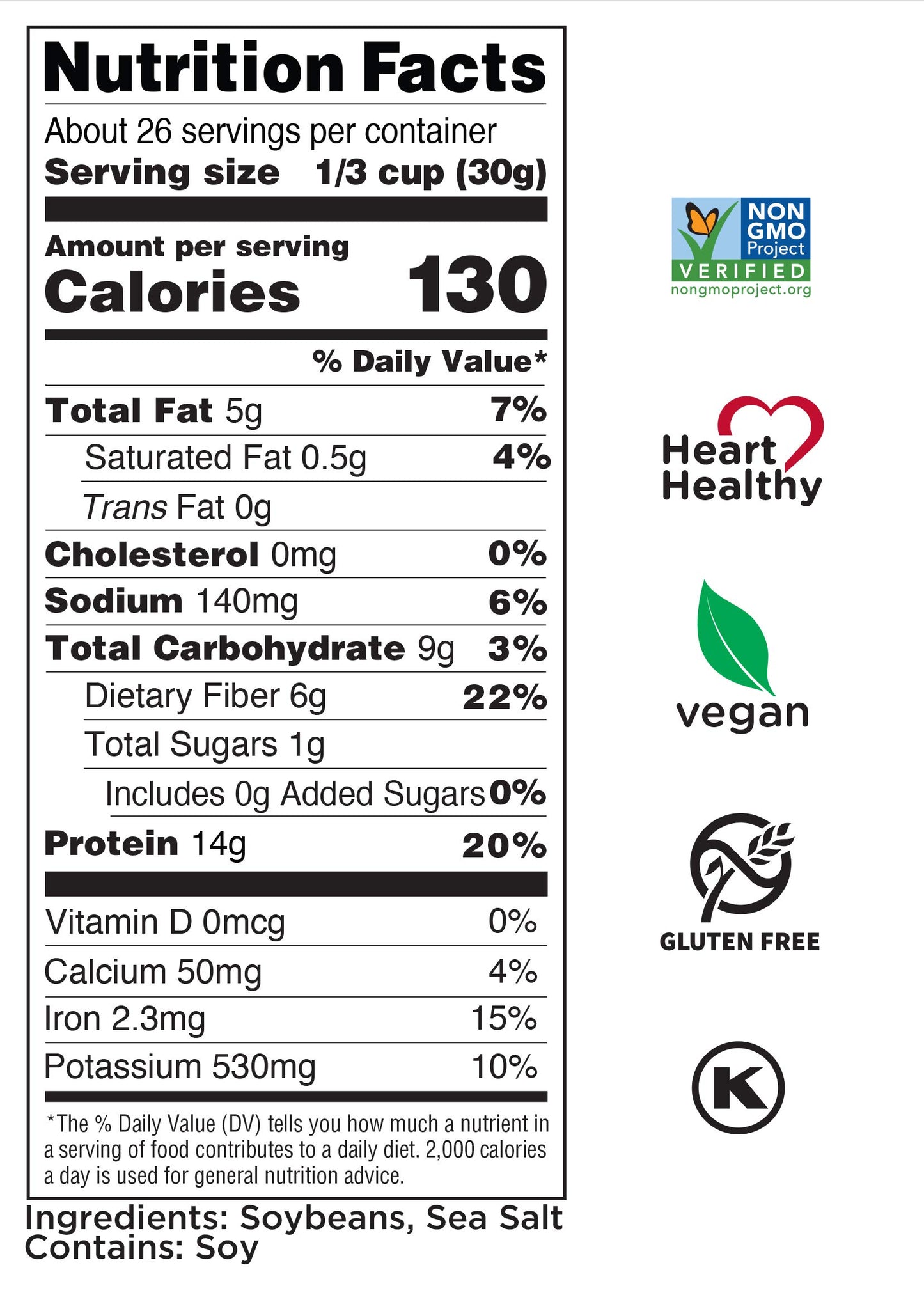 Seapoint Farms Dry Roasted Crunchy Edamame, Plant Based Snack, 14g Protein, 2 Ingredients, Vegan, Gluten Free, Kosher, Keto Friendly, Non-GMO, Healthy