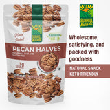 Sunhill Naturals Raw Pecan Halves | Premium Unsalted Pecan Nuts | Healthy Snacking | Fresh Fancy Junior Mammoth Halves