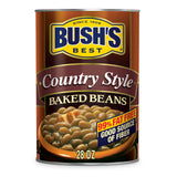 Bush's Canned Country Style Baked Beans (Pack of 1), Protein, Good Source of Fiber, Low Fat, Gluten Free, 28 oz