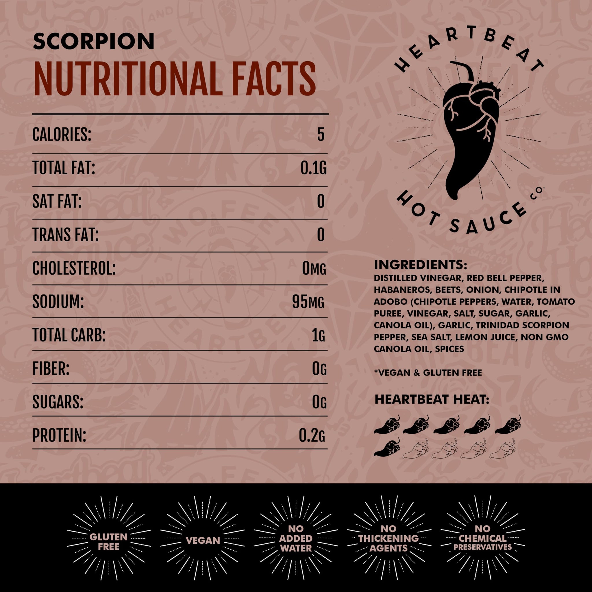 Heartbeat Hot Sauce Co. | Scorpion, 6 oz. 6 pack
