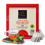 English Breakfast Tea Classic Taste 50 Individually Foil-Wrapped Tea Bags, Perfect Strong, Robust & Flavory Natural Black Tea Ideal for Cozy Mornings