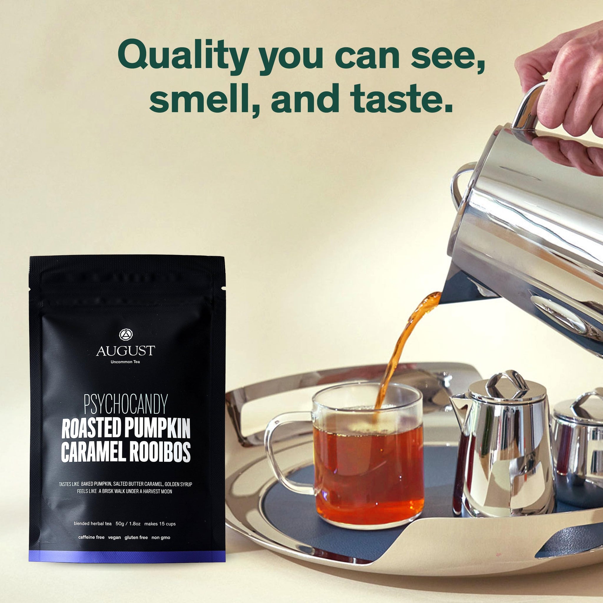 August Uncommon Psychocandy Loose Leaf Tea - Roasted Pumpkin Caramel South African Rooibos Tea - Vegan, Gluten-Free & Non-GMO - Creamy Caramel Flavor