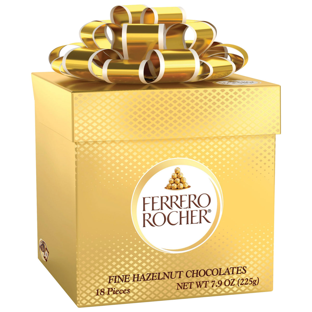 Ferrero Rocher, Premium Milk Chocolate Hazelnut, Individually Wrapped, 18-Count Gift Box, 7.9 oz