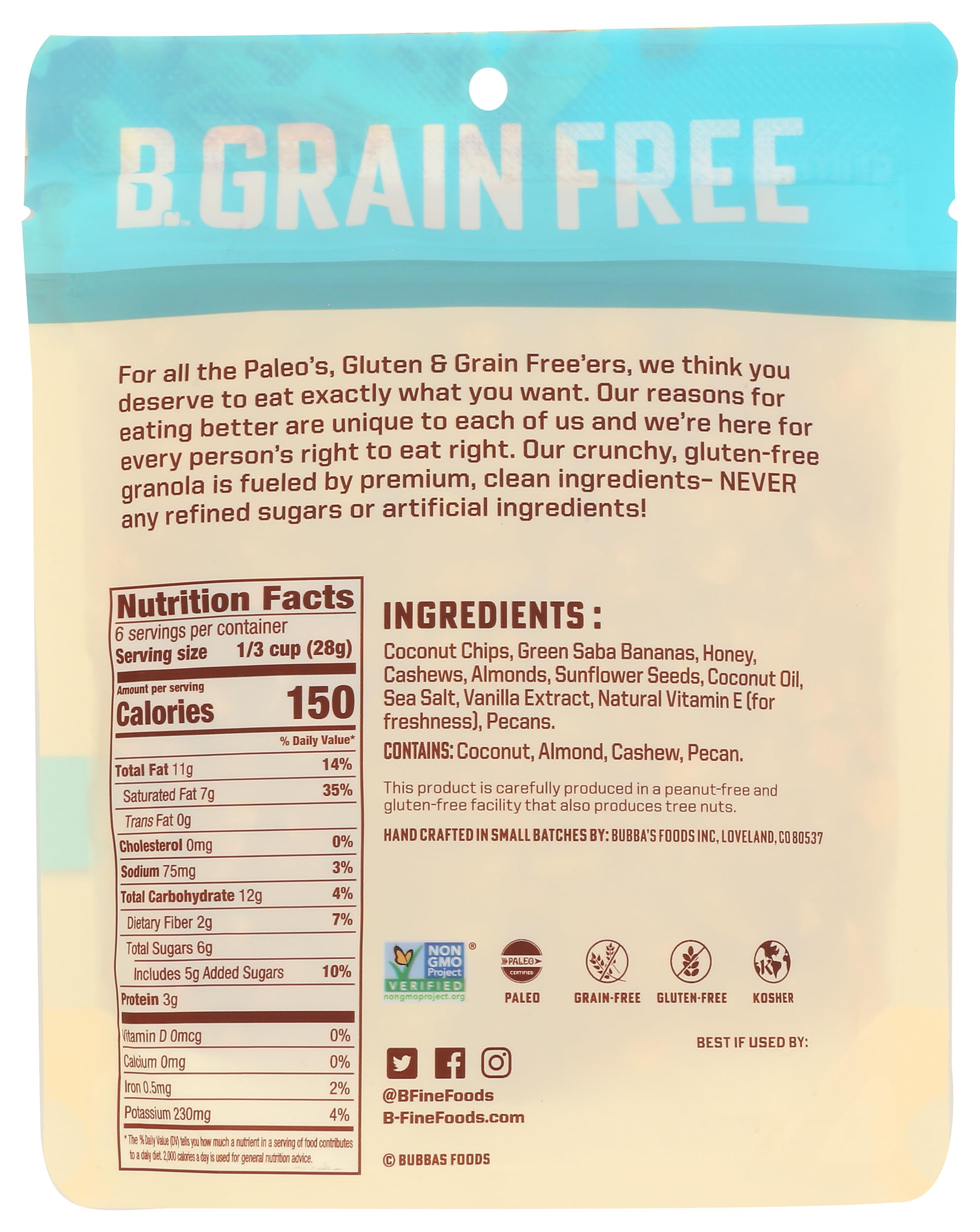 Bubbas Fine Foods Bourbon Vanilla Ungranola, 6 OZ