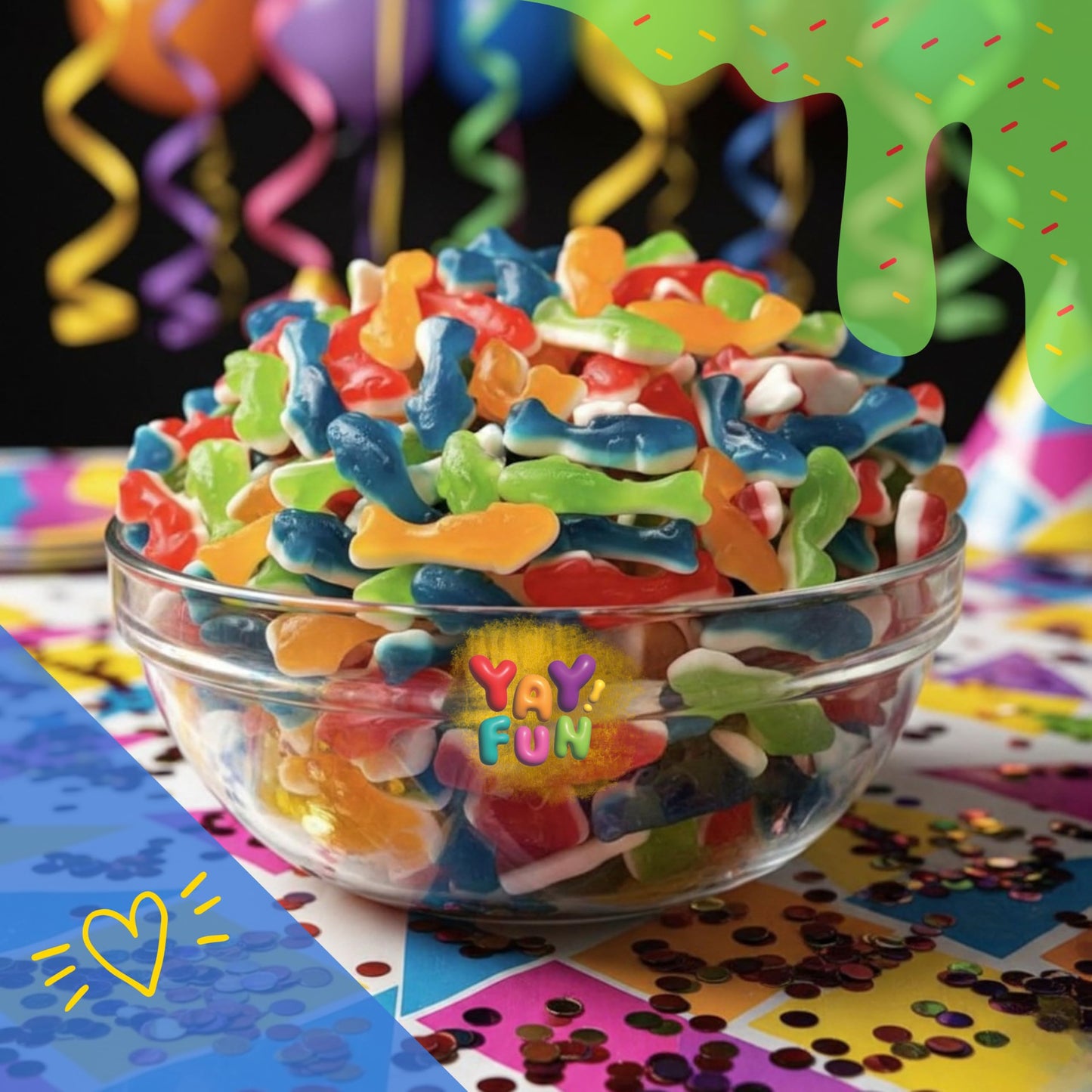Assorted Shark Gummy Candy Mix, Halal Candy Bulk 2 Pound Bag | Fruit Flavored Shark Gummies | Kids Party Candy for Goodie Bags, Candy Buffets & Bulk