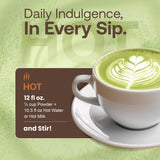 Café Essentials Matcha Green Tea Latte Frappe Mix - No Artificial Colors, Flavors, or Sweeteners - Shelf Stable - 51mg of Caffeine - Great for Hot
