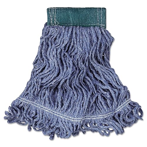 Rubbermaid Commercial D252BLU Super Stitch Blend Mop Head, Medium, Cotton/Synthetic, Blue, 6/Carton