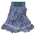 Rubbermaid Commercial D252BLU Super Stitch Blend Mop Head, Medium, Cotton/Synthetic, Blue, 6/Carton