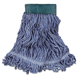 Rubbermaid Commercial D252BLU Super Stitch Blend Mop Head, Medium, Cotton/Synthetic, Blue, 6/Carton