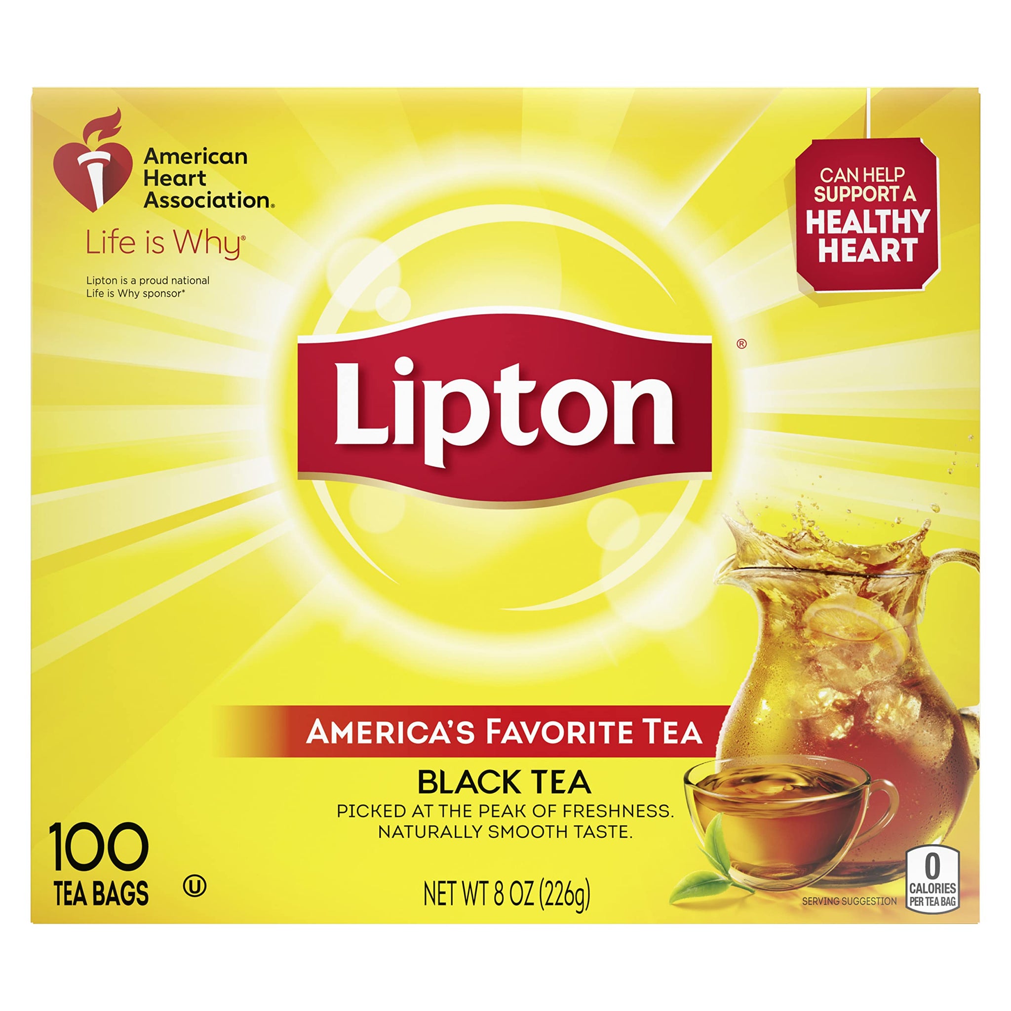 Lipton Tea Bags, Black Tea, 100 Count (Pack of 10)