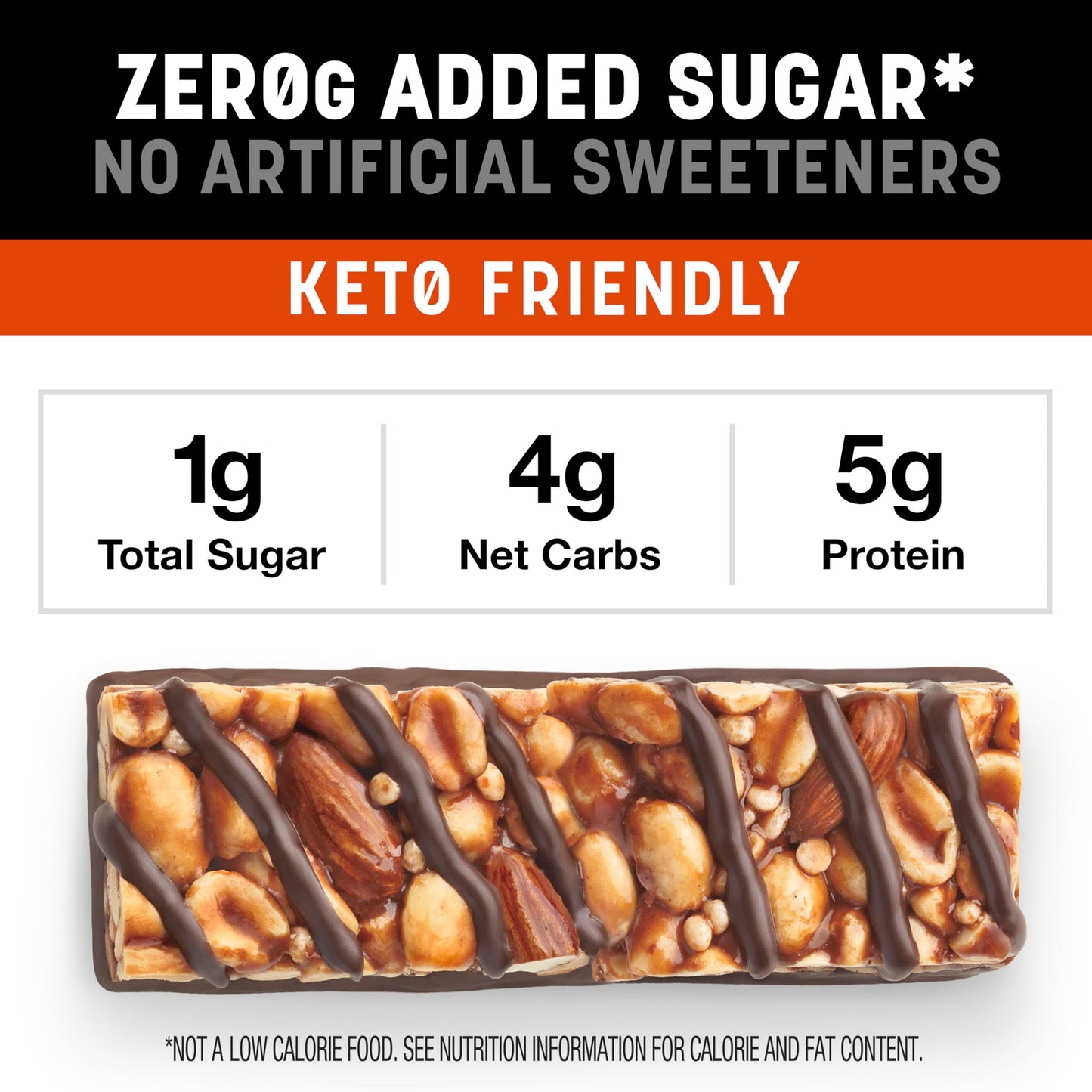 Kind Zero Added Sugar Healthy Snacks Bars, Peanut Butter Dark Chocolate, Gluten Free, High Fiber, Keto Snacks, 5g Protein, 30 Count