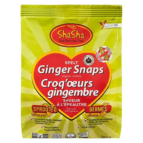 ShaSha Organic Spelt Ginger Snap Cookies, 10.5oz (300g)