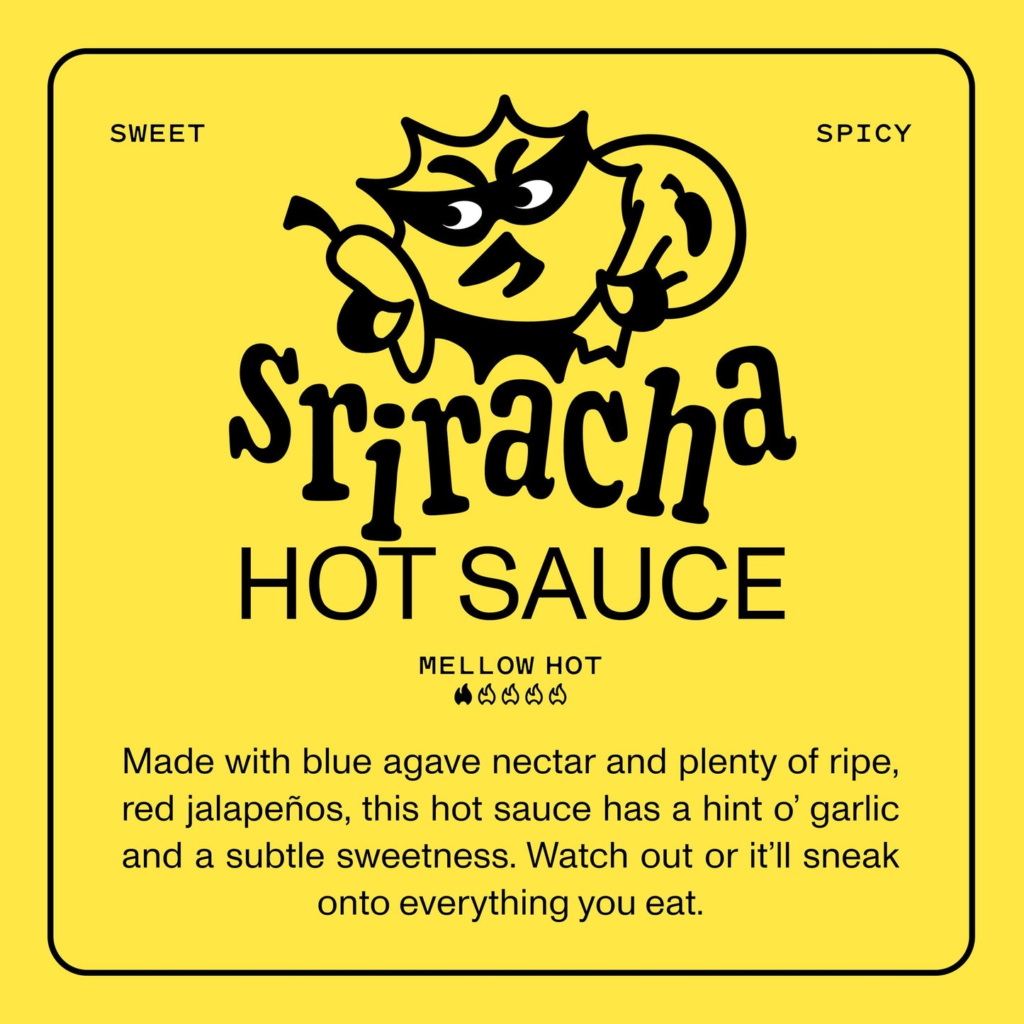 Yellowbird® Classic Blue Agave Sriracha 19.6 oz. Tabletop Size (Mellow Hot | 1 Bottle | Made in Texas)
