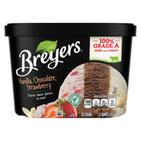 Breyers Original Ice Cream for a Delicious Frozen Treat Vanilla Chocolate Strawberry Made with 100% Grade A Milk and Cream, 48 Oz