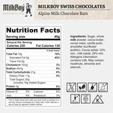 Milkboy Swiss Chocolates - Premium Swiss Alpine Milk Chocolate Extra Creamy Milk Chocolate Snack Bar Size 1.4 oz - GMO Free (10 Pack)