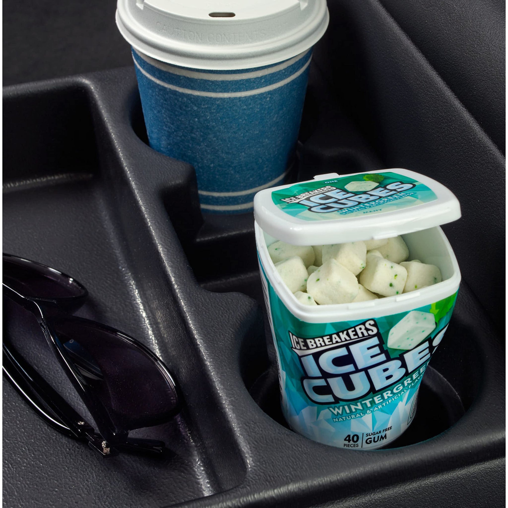 Ice Breakers, Ice Cubes Wintergreen Sugar Free Chewing Gum Bottle, 3.2 Ounce, 40 Count