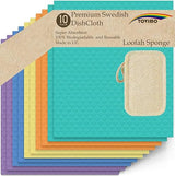 Swedish Dishcloths Cellulose Sponge Cloth - Bulk 10 Pack of Eco-Friendly No Odor Reusable Cleaning Cloths for Kitchen - Absorbent Dish Cloth Hand