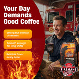 Firemans Brew Dark Roast Coffee - Bold & Robust Ground Coffee - 100% Arabica Beans, Rich, Full-Bodied Flavor - Freshly Roasted Gourmet Coffee - Low