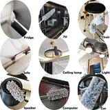 5-in-1 Microfiber Duster with Extension Pole (30-100") Kit for High Ceiling, Fan, Cobweb, Blind & Furniture, Bendable Washable Heads, Reusable Dusters