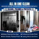 2 x 10oz Sheila Shine Stainless Steel Cleaner and Polish w/ Microfiber Cloth - Cleans, Polishes & Protects Kitchen Appliances, Refrigerators, Sinks