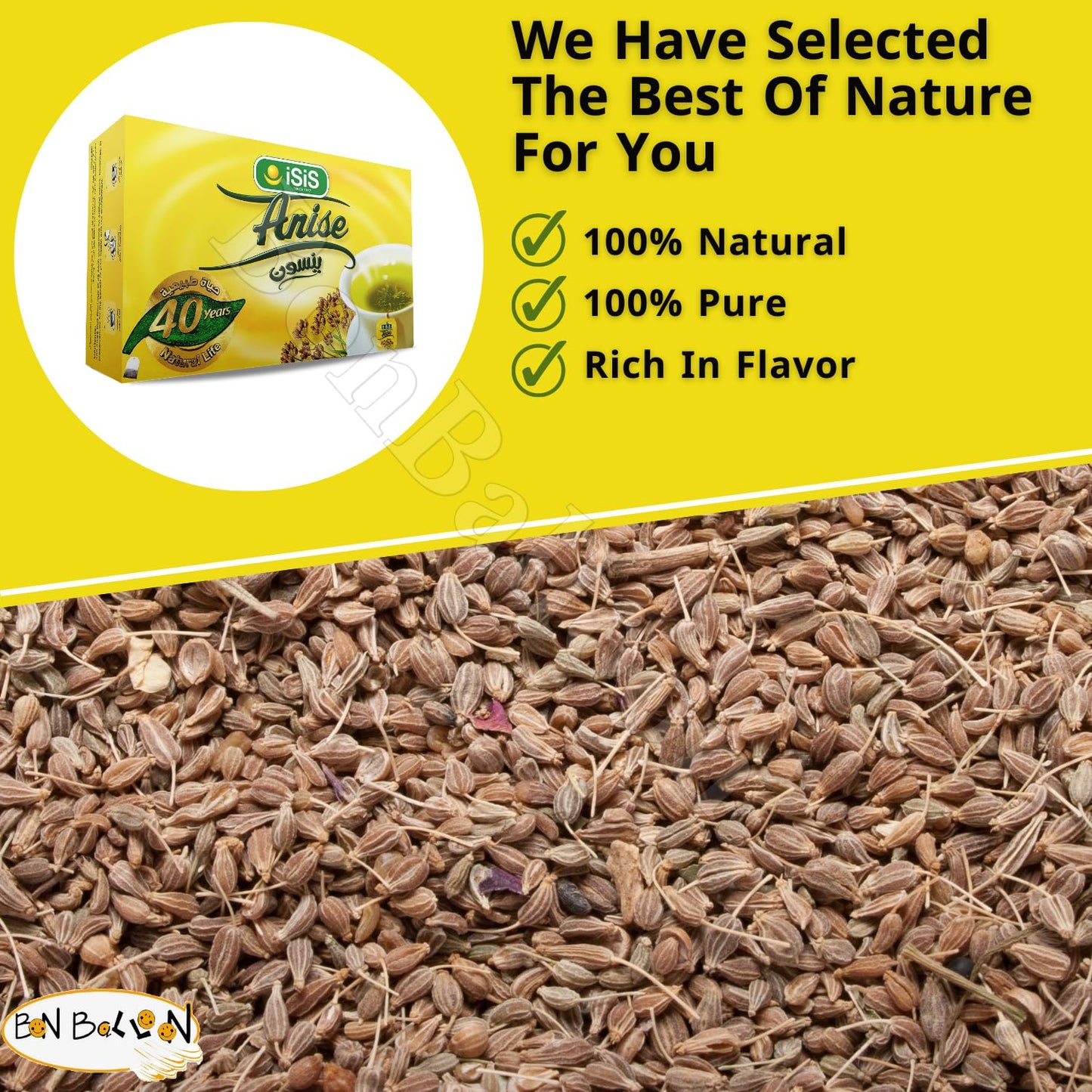 Isis Herbal Tea Natural Egyptian Anise Tea Flower Anis Aniseed No Artificial Flavors No Artificial Coloring No Preservatives No Additives Non Gmo