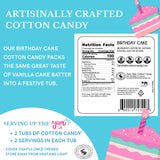 CHOCOLATE STORYBOOK Gourmet Flavored Cotton Candy - Unique Idea for Holidays, Birthdays, Gag Gifts, Party Favors (Birthday Cake, 1.75 oz Each, 2-Pack)