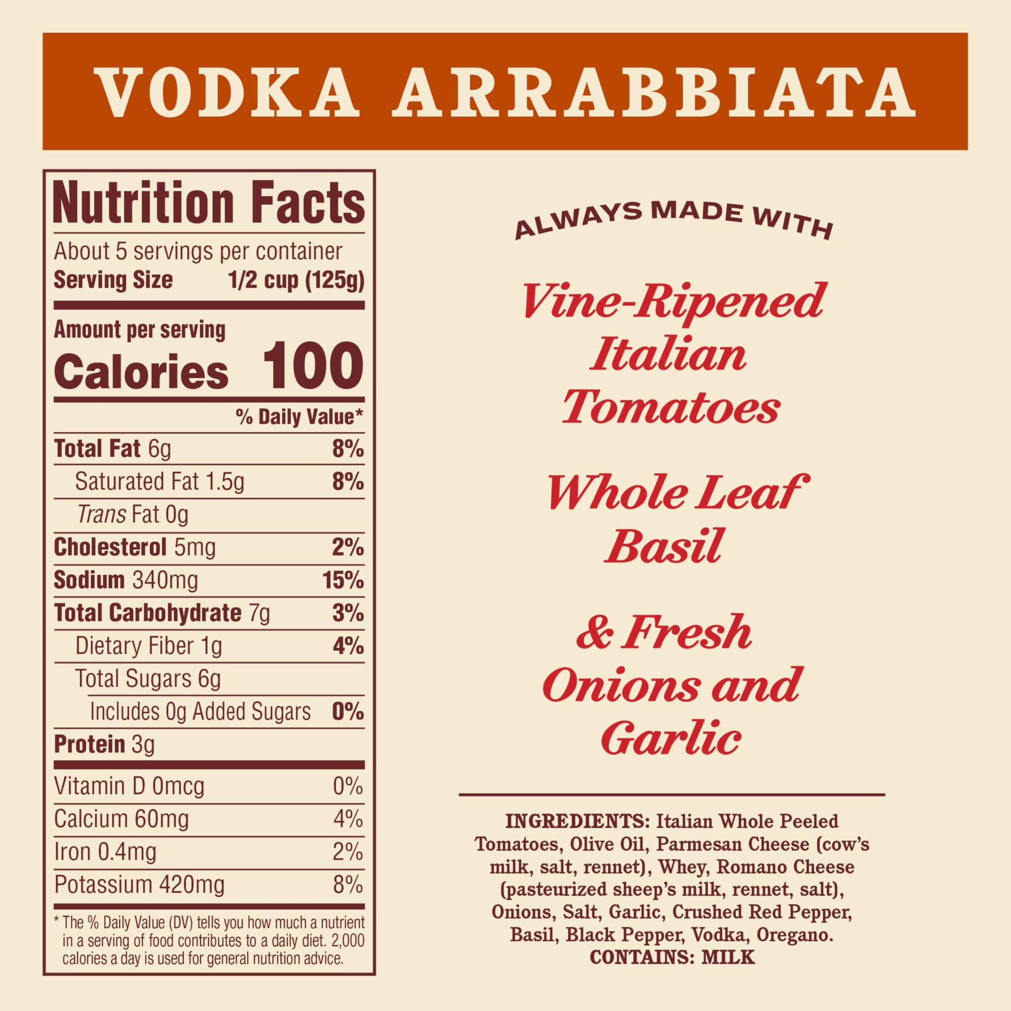 Rao's Homemade Vodka Arrabbiata Sauce Made with Italian Tomatoes, 24 oz