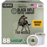Black Rifle Coffee Company Fur Missile Medium Roast Coffee Pods - 100% Arabica, Tasting Notes of Walnut, Brown Sugar & Guava - Single Serve K-Cup