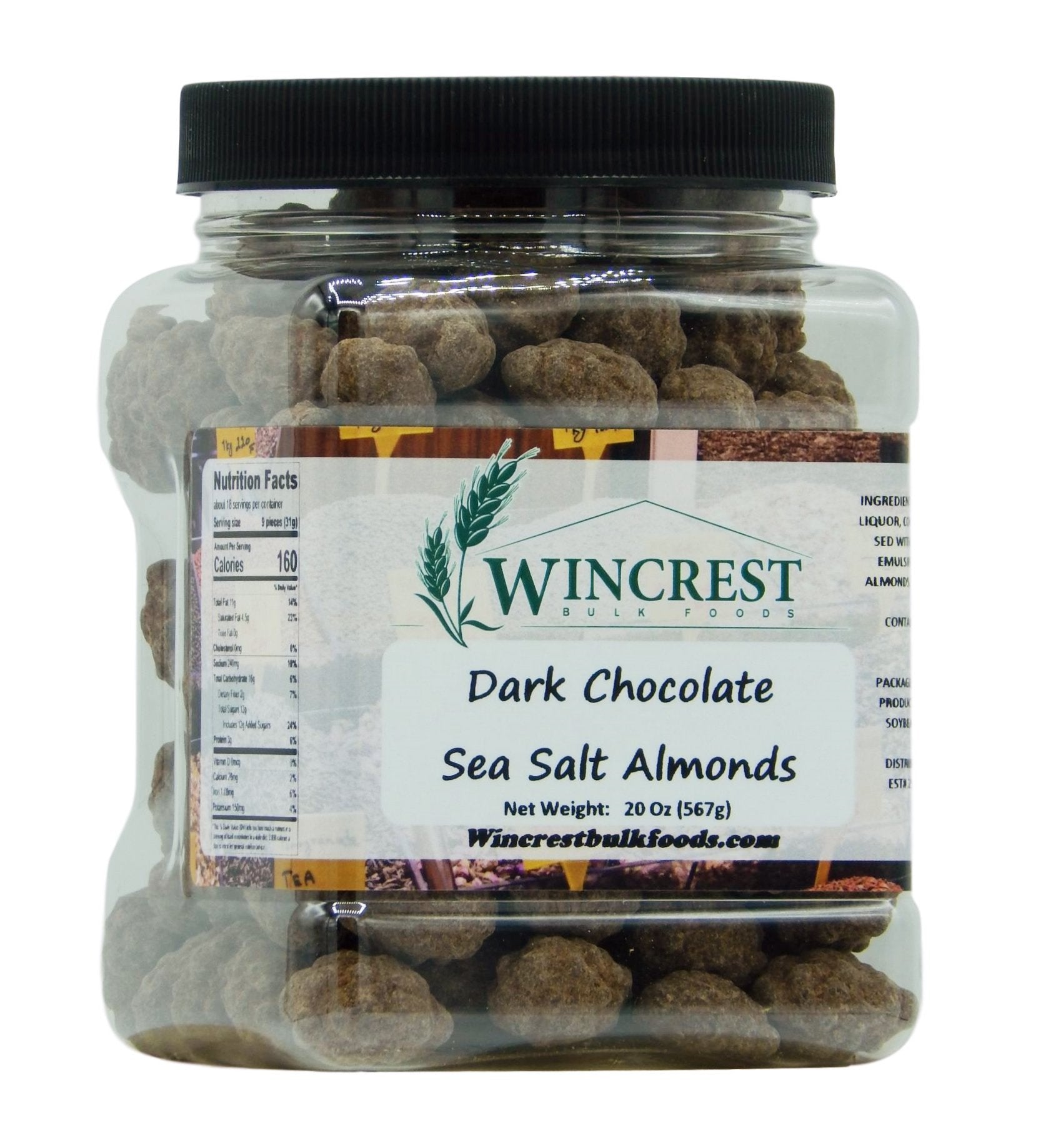 Dark Chocolate Turbinado & Sea Salt Almonds (1.25 Lb Tub)