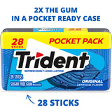 Trident Original Sugar Free Gum, 28 Piece Pocket Pack