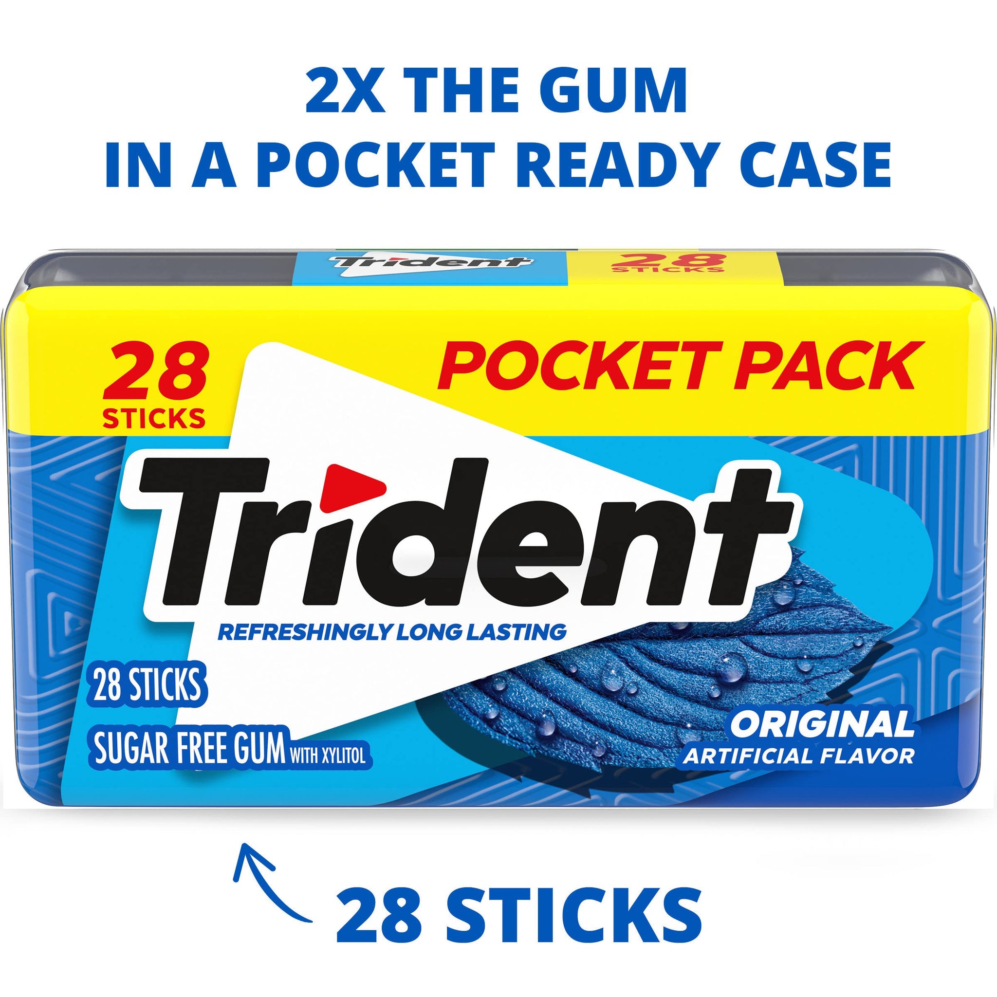 Trident Original Sugar Free Gum, 28 Piece Pocket Pack