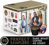 Perfect Samplers Dark Roast Coffee Pod Variety Pack - Pack for Keurig K Cups Coffee Makers, Bold 40 Count