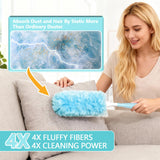 WAWINY 40 Pack Duster Refills Kit Disposable for Swiffer Duster Handle,360° Deep Cleaner Heavy Duty Replacement with 1 Handle,for Home, Blinds, Car
