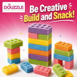DOUzzle Kosher, Stack 'n Snack Candy Blocks, Edible Bricks, Building Blox, Construction Cake Toppers, (2 Pack), Individually Wrapped Treats, Birthday