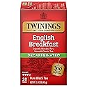 Twinings Decaffeinated English Breakfast Individually Wrapped Bags, 20 Count (Pack of 1), Flavourful & Robust, Enjoy Hot or Iced, 20 Teabags