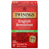 Twinings Decaffeinated English Breakfast Individually Wrapped Bags, 20 Count (Pack of 1), Flavourful & Robust, Enjoy Hot or Iced, 20 Teabags