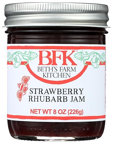 BETHS FARM KITCHEN Strawberry Rhubarb Jam., 8 OZ