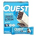 Quest Nutrition Crispy Cookies & Cream Hero Protein Bar, 18g Protein, 1g Sugar, 3g Net Carb, Gluten Free, Protein Snack, Keto Friendly, 4 Count